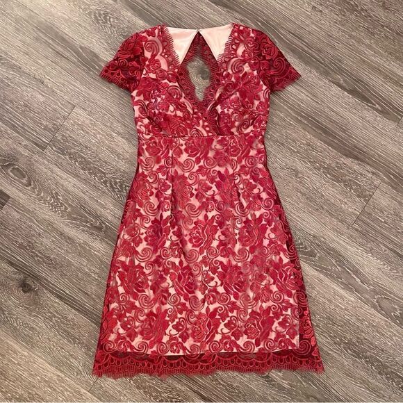 BHLDN Red and Tan Lace ‘Elaine’ Dress by Hitherto - Picture 1 of 11